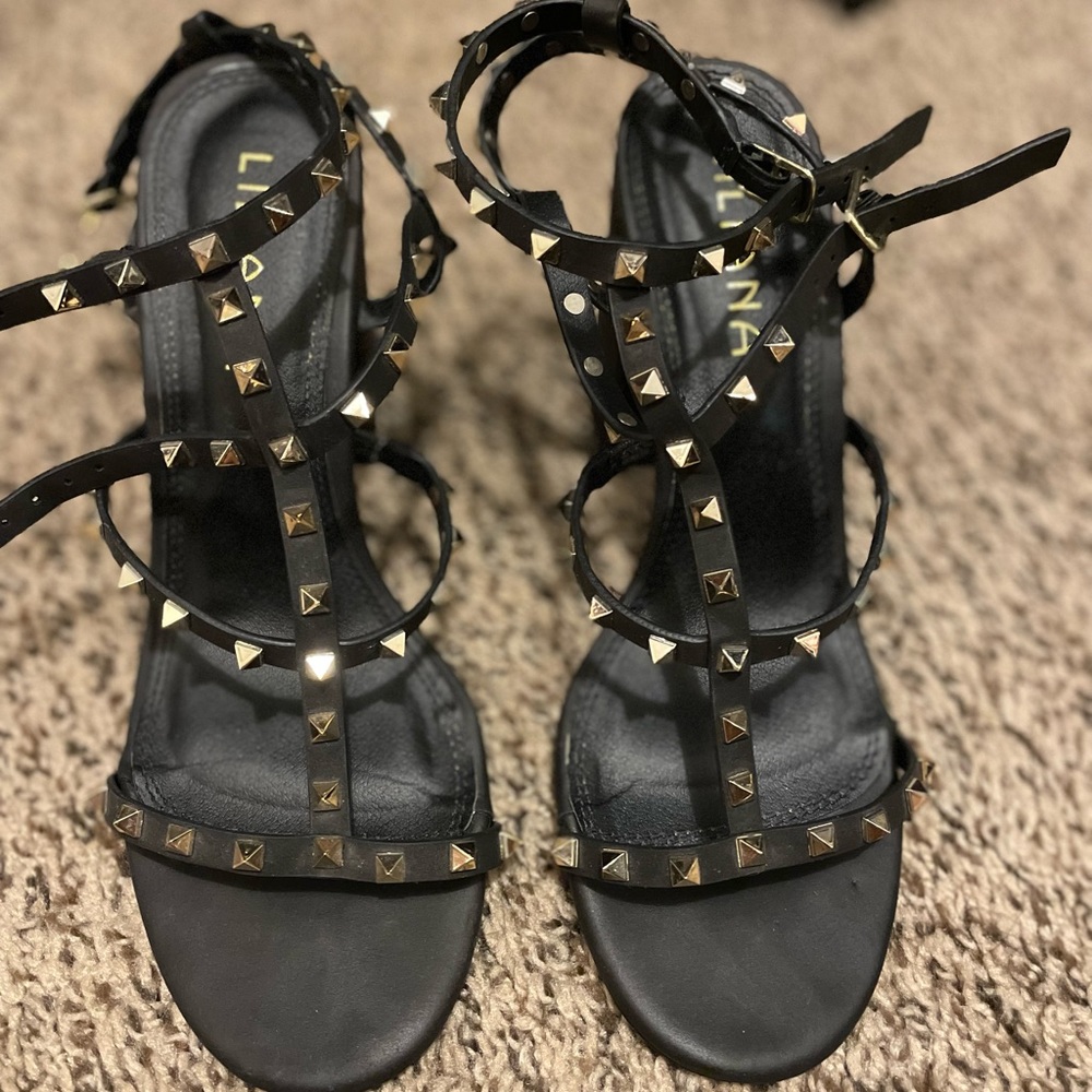 Fashion nova strap studded heels